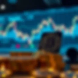 Conceptual illustration of cryptocurrency futures trading