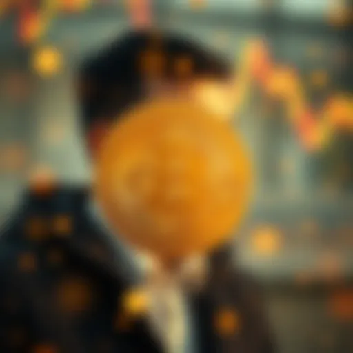 An abstract representation of Satoshi Nakamoto's influence on Bitcoin's market dynamics.
